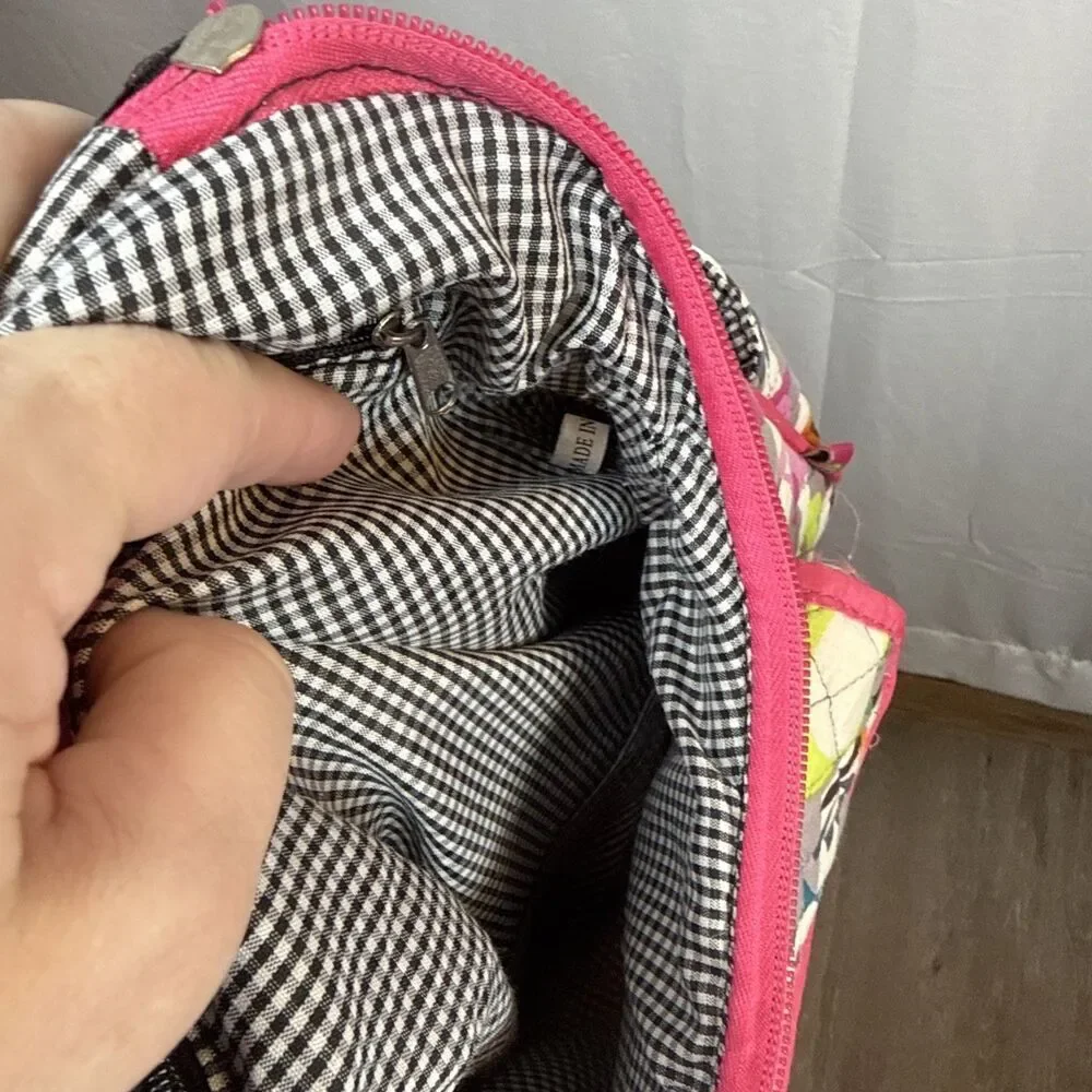 N. Gil Owl Mini Backpack With Pink Monogram The Letter M Preowned